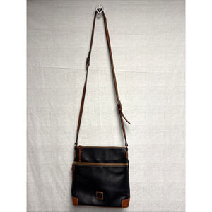 Dooney & Bourke Black Brown Pebble Grain Crossbody Bag